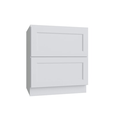 Brooklyn White 2 Drawer Base Cabinet - 36" W
