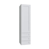 Brooklyn White Wall Twr w/ 3 Drws - 15" W x 60" H x 14.5" D