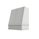 Brooklyn White Angled Hood with Strapping Flat Trim - 30" W x 36" H
