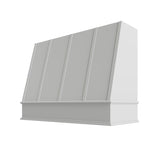 Brooklyn White Angled Hood with Strapping Flat Trim - 48" W x 36" H