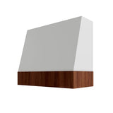 Brooklyn White Angled Hood with Walnut Band - 30" W x 48" H