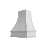 Brooklyn White Curved Hood with Strapping Flat Trim - 30" W x 30" H