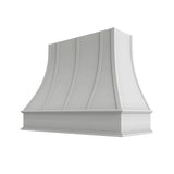 Brooklyn White Curved Hood with Strapping Flat Trim - 48" W x 30" H