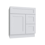 Brooklyn White Vanity Sink Base Right Drawer Stacking Cabinet - 30" W
