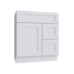 Brooklyn White Vanity Sink Base Right Drawer Stacking Cabinet - 30