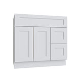 Brooklyn White Vanity Sink Base Right Drawer Stacking Cabinet - 36" W
