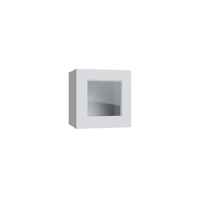 Brooklyn White 15" Wall Stacking Cabinets with Glass