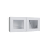 Brooklyn White 15" Wall Stacking Cabinets with Glass