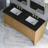 Hudson 60" Double Vanity, Light Natural Oak, w/ 3 CM Phantome Eclos Top