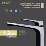 ANZZI L-AZ904MB-CH Single Handle Single Hole Bathroom Vessel Sink Faucet With Pop-up Drain in Matte Black & Chrome