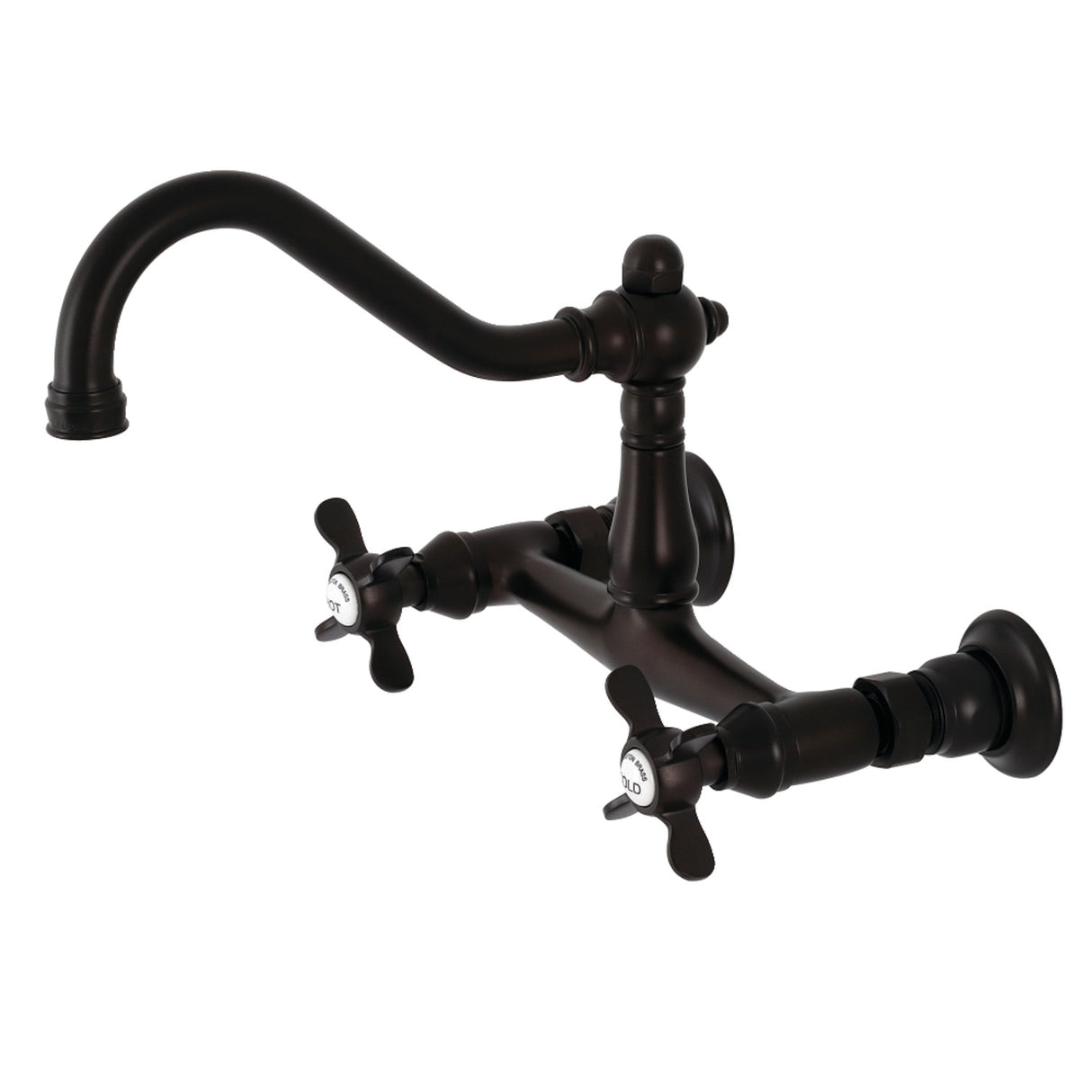Kingston Brass KS3245BEX Essex Wall Mount Bathroom Faucet, Oil Rubbed Bronze