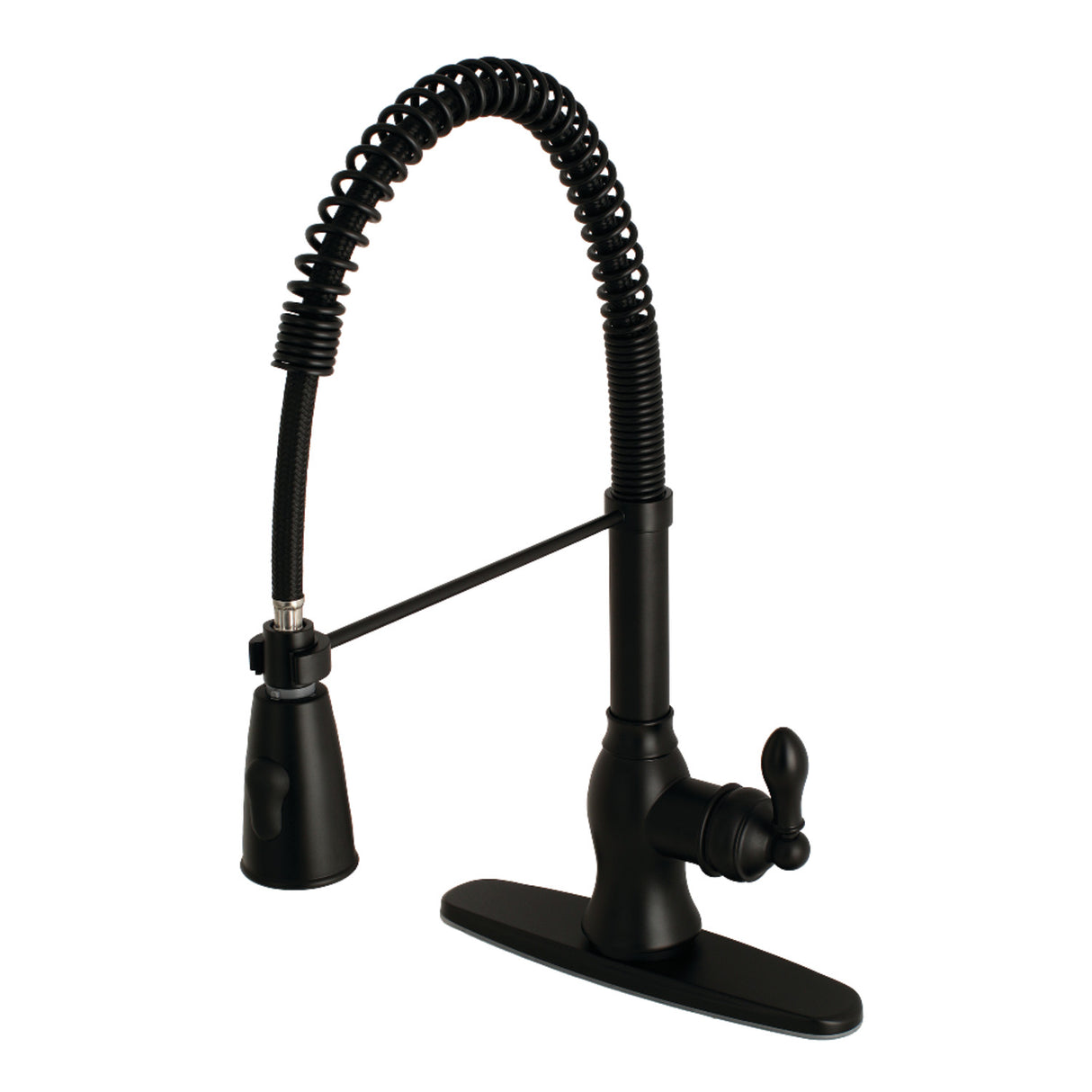 Gourmetier GSY8890ACL American Classic Single-Handle Pre-Rinse Kitchen Faucet, Matte Black