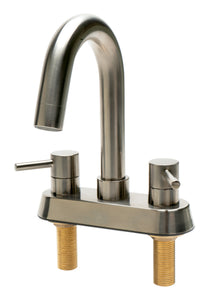 ALFI brand AB1400-BN Brushed Nickel Two-Handle 4'' Centerset Bathroom Faucet