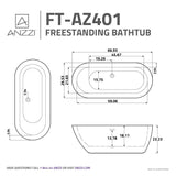 ANZZI FT-AZ401 Ami 67 in. Acrylic Flatbottom Freestanding Bathtub in White