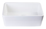 ALFI brand AB503-W White 23" Smooth Apron Fireclay Single Bowl Farmhouse Kitchen Sink