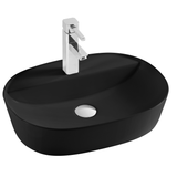 DAX Ceramic Oval Bathroom Vessel Basin, 20", Black Matte DAX-CL1291-BM