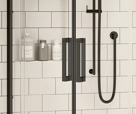 MAAX 137441-900-340-000 Radia Neo-angle 38 x 38 x 71 ½ in. 6 mm Sliding Shower Door for Corner Installation with Clear glass in Matte Black
