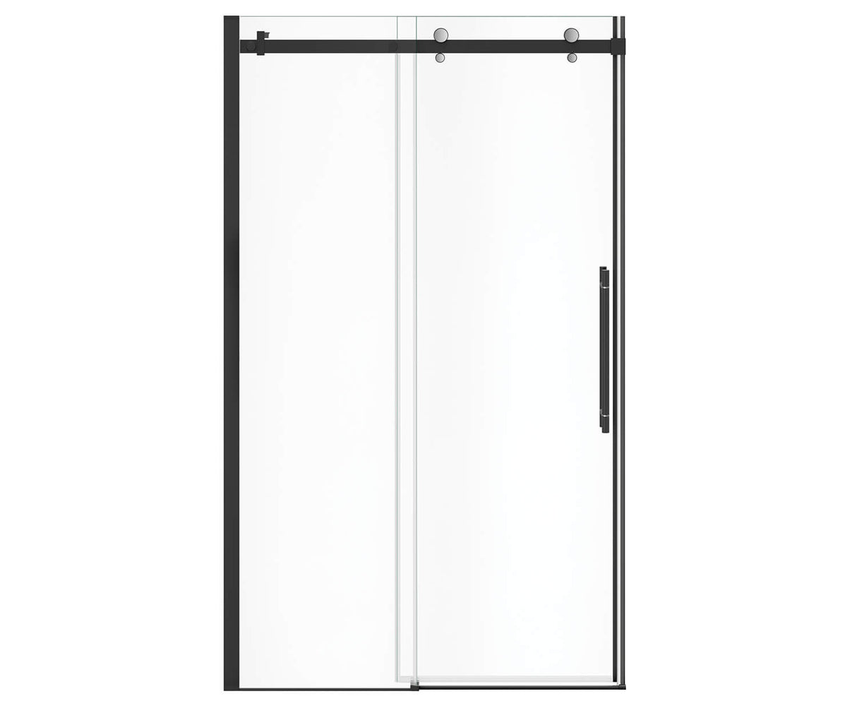 MAAX 138460-900-360-000 Vela 44 ½-47 x 78 ¾ in. 8mm Sliding Shower Door for Alcove Installation with Clear glass in Matte Black and Chrome