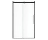 MAAX 138460-900-360-000 Vela 44 ½-47 x 78 ¾ in. 8mm Sliding Shower Door for Alcove Installation with Clear glass in Matte Black and Chrome