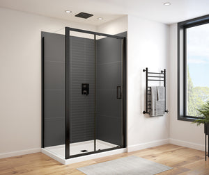 MAAX 135235-900-340-000 Connect Pro 43 ½-45 x 76 in. 6mm Sliding Shower Door for Alcove Installation with Clear glass in Matte Black