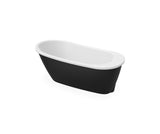 MAAX 105797-000-002-125 Sax AcrylX Freestanding End Drain Bathtub in White with Black Skirt