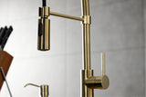 Gourmetier LS8773DL Concord Single-Handle Pre-Rinse Kitchen Faucet, Brushed Brass