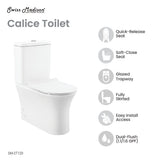 Calice Two-Piece Elongated Rear Outlet Toilet Dual-Flush 1.1/1.6 gpf