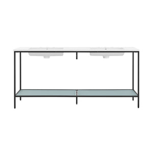 Pierre 72 Double, Freestanding, Open Shelf, Matte Black Metal Frame Bathroom Vanity