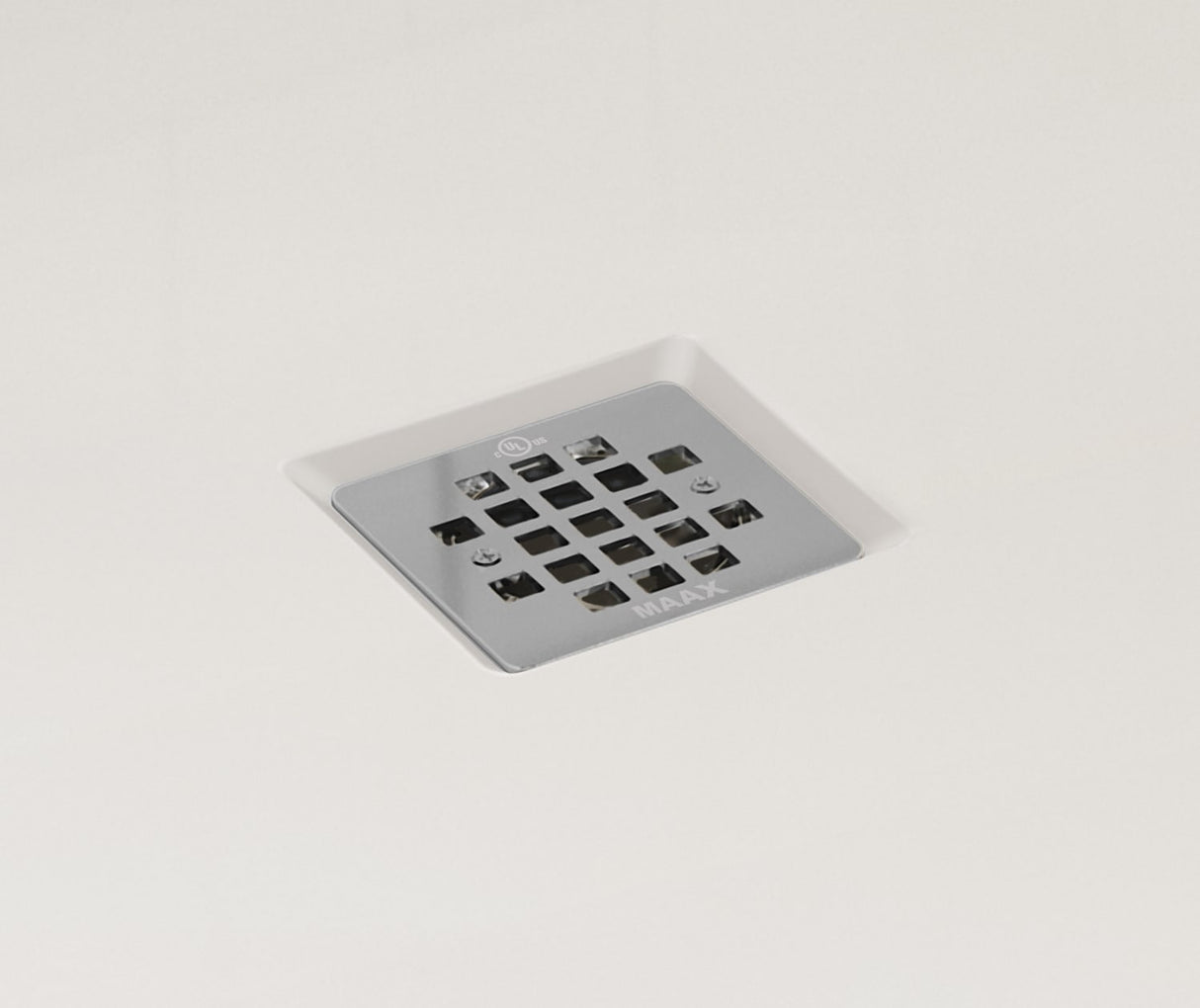 MAAX 420001-502-001-100 B3Square 4832 Acrylic Corner Left Shower Base in White with Center Drain