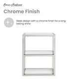 Pierre 16"x20"x10" Wall-Mounted Linen Cabinet in Chrome