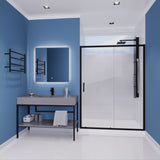 ANZZI SD-AZ052-02MB Halberd 60 in. x 72 in. Framed Shower Door with TSUNAMI GUARD in Matte Black