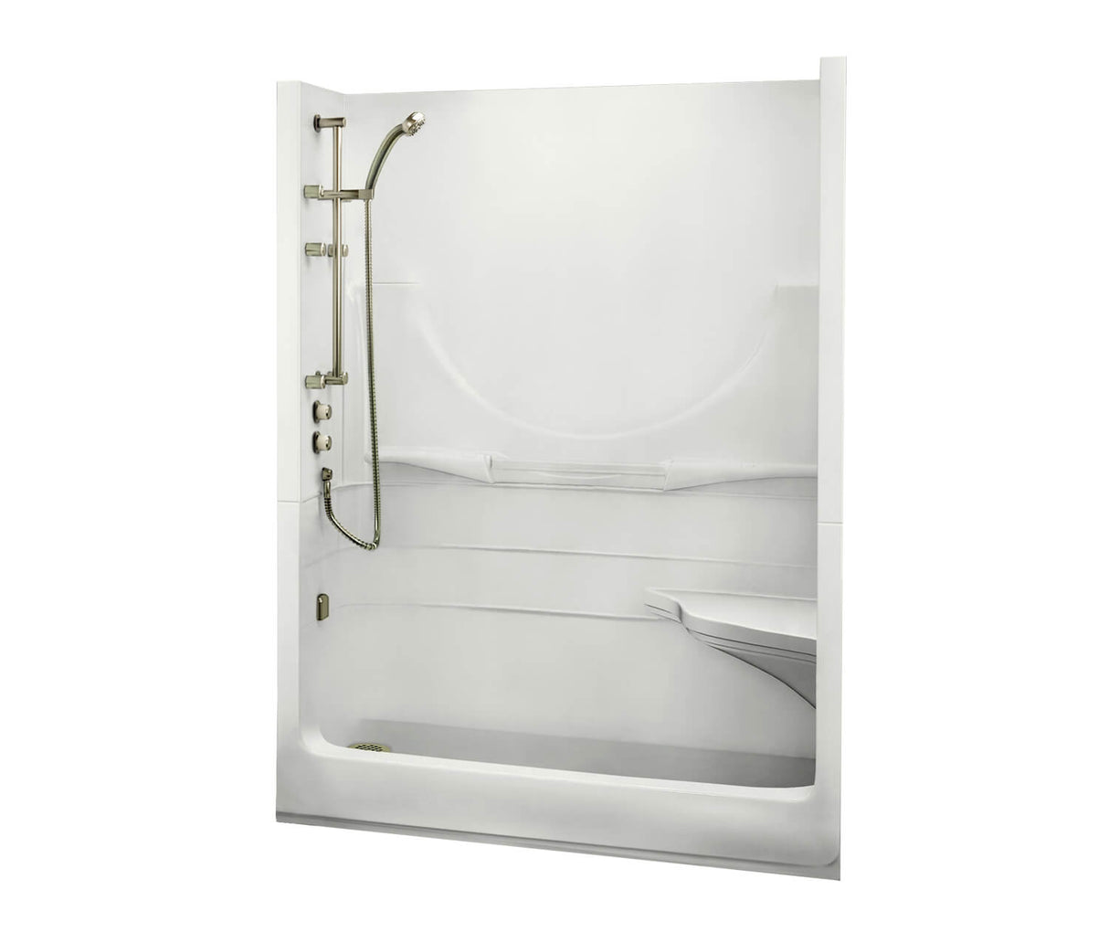 MAAX 200011-000-001-103 Allegro II 59 x 33 Acrylic Alcove Right-Hand Drain Two-Piece Shower in White