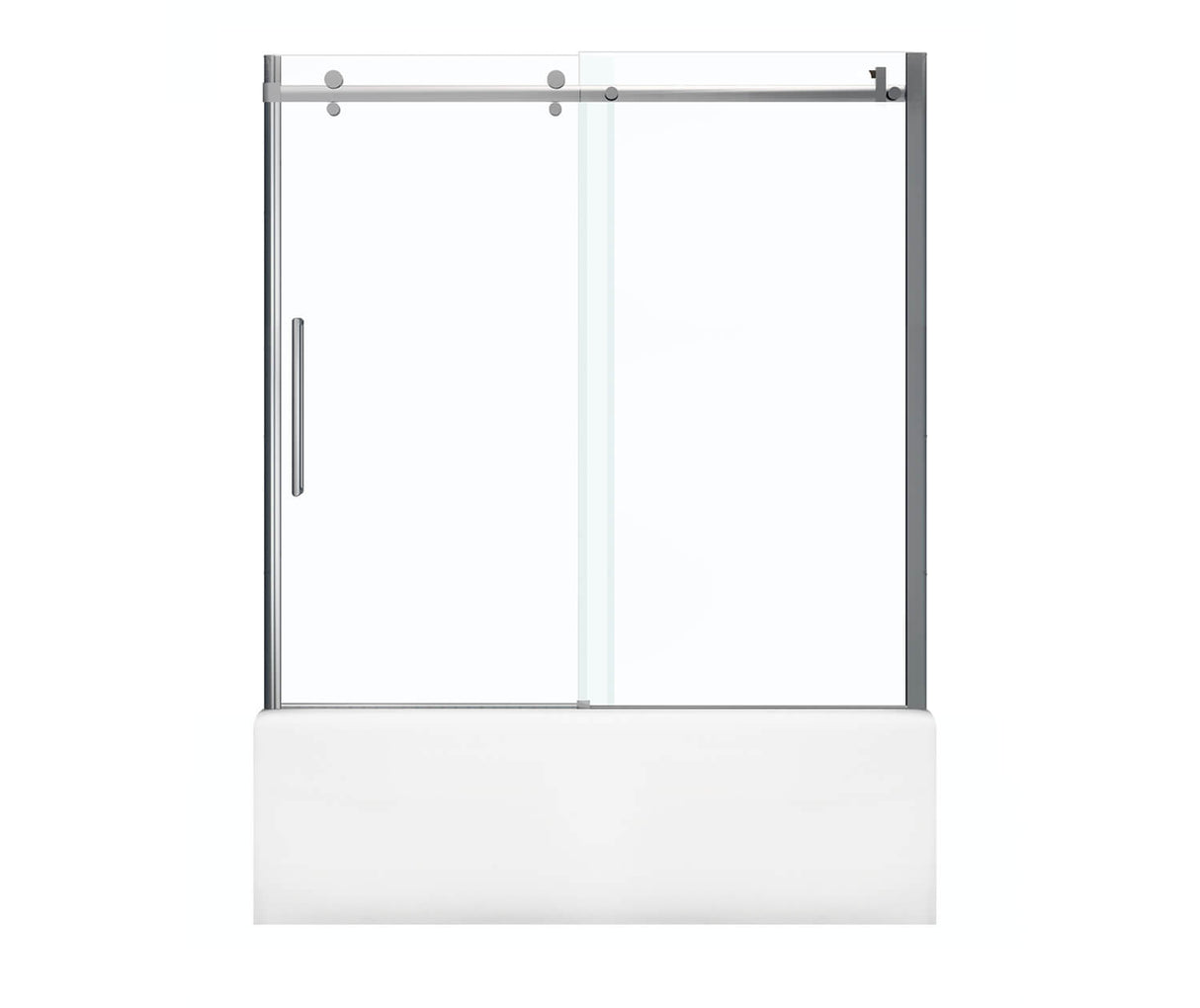 MAAX 139398-900-084-000 Halo 56 ½-59 x 59 in. 8 mm Sliding Tub Door for Alcove Installation with Clear glass in Chrome