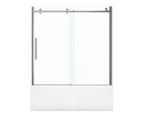 MAAX 139398-900-084-000 Halo 56 ½-59 x 59 in. 8 mm Sliding Tub Door for Alcove Installation with Clear glass in Chrome