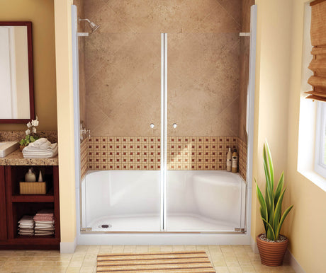 MAAX 145042-000-002-095 KDS 3460 AcrylX Alcove Left-Hand Drain Four-Piece Shower in White