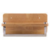 ALFI brand AB5510 12" Small Wooden Shelf with Chrome Towel Bar Bathroom Accessory