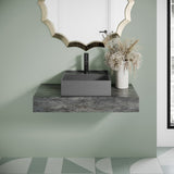 Lisse 23.5" Rectangle Concrete Vessel Bathroom Sink in Dark Grey