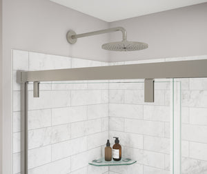 MAAX 135324-900-305-000 Uptown 56-59 x 76 in. 8 mm Sliding Shower Door for Alcove Installation with Clear glass in Brushed Nickel