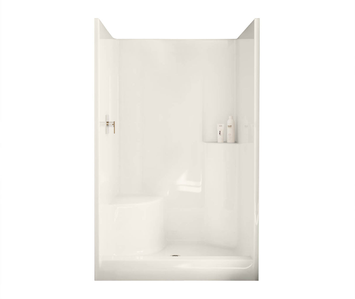 MAAX 102677-000-007-001 Evergreen 48 x 37 AcrylX Alcove Center Drain One-Piece Shower in Biscuit