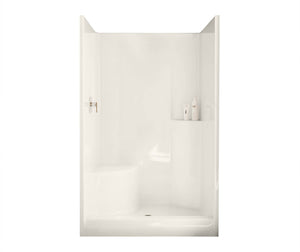 MAAX 102677-000-007-002 Evergreen 48 x 37 AcrylX Alcove Center Drain One-Piece Shower in Biscuit