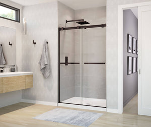 MAAX 136271-900-173-000 Duel 44-47 x 70 ½-74 in. 8 mm Bypass Shower Door for Alcove Installation with Clear glass in Dark Bronze