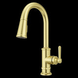 Port Haven 1-Handle Pull-Down Kitchen Faucet in Brushed Gold