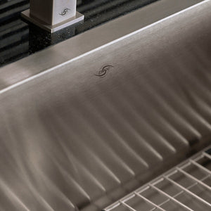 DAX Stainless Steel Farmhouse Top Mount Kitchen Sink, Brushed Stainless Steel DAX-SQ-3621