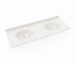 Swanstone CH2B2273 Chesapeake 22 x 73 Double Bowl Vanity Top in Carrara CH022732B.221