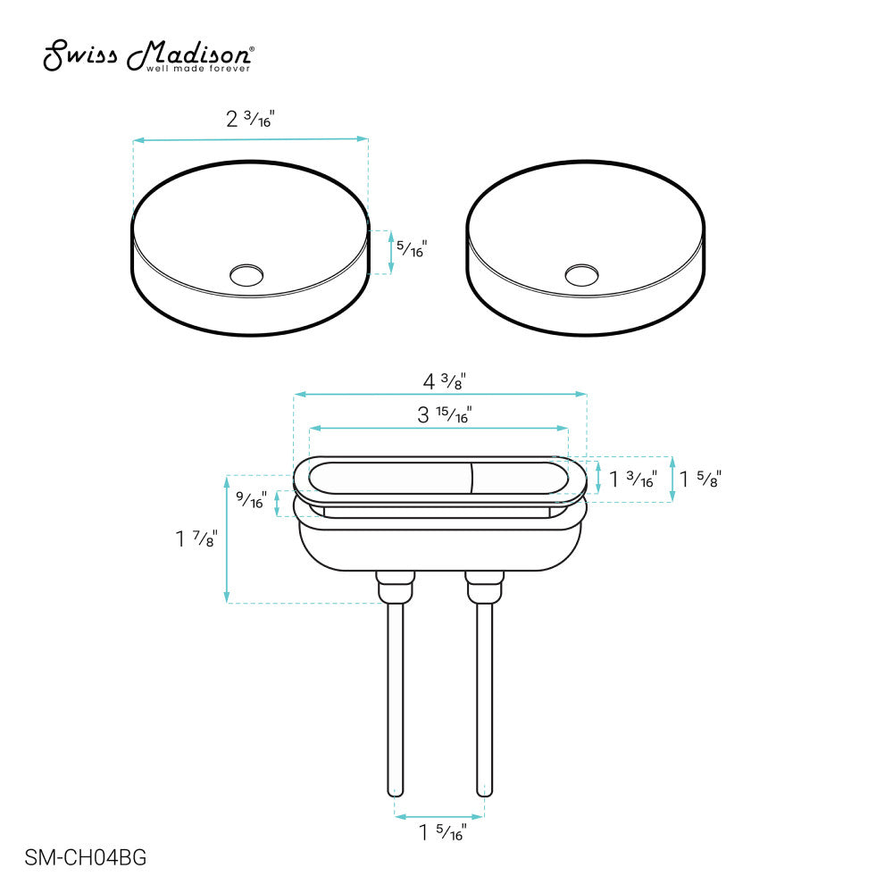 Toilet Hardware Rose Gold (SM-1T254HBG)