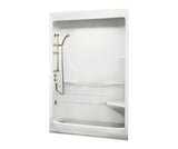 MAAX 101150-000-001-100 Allegro I 59 x 32 Acrylic Alcove Left-Hand Drain One-Piece Shower in White