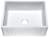ANZZI K-AZ222-1A Roine Farmhouse Reversible Glossy Solid Surface 24 in. Single Basin Kitchen Sink in White
