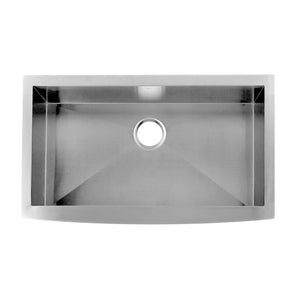 DAX Stainless Steel Farmhouse Top Mount Kitchen Sink, Brushed Stainless Steel DAX-SQ-3621
