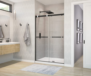 MAAX 136272-900-360-000 Duel 56-58 ½ x 70 ½-74 in. 8 mm Bypass Shower Door for Alcove Installation with Clear glass in Matte Black & Chrome