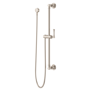 Transitional Round 30 in. Slide Bar with 60 in. Hose in Brushed Nickel